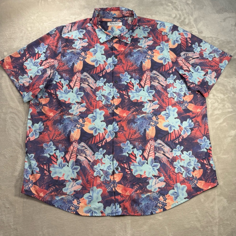 Tommy Bahama The Bahama Coast Techno Flora Island Zone Camp Shirt Men's Sz 2XL